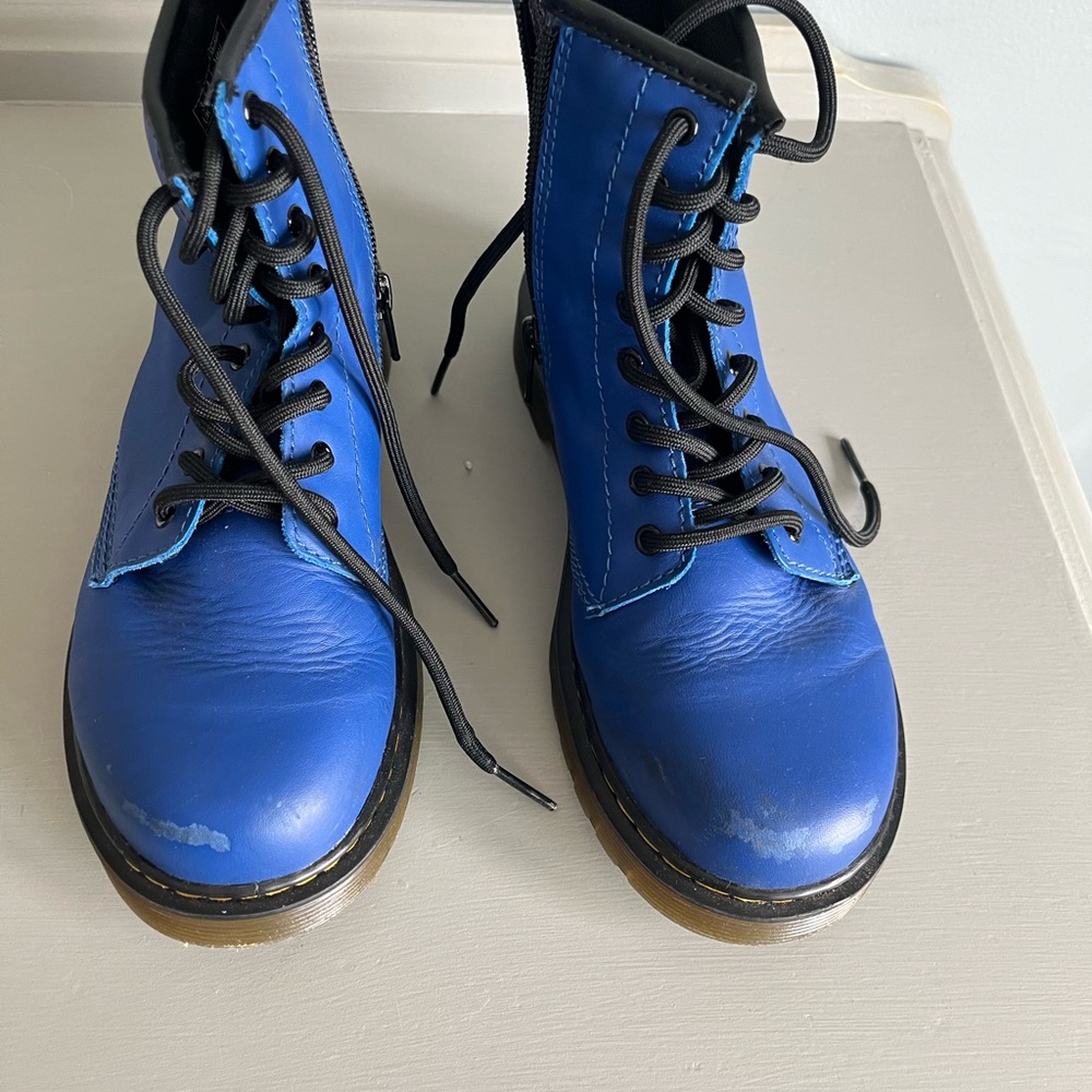 Blue Lace-Up Boots